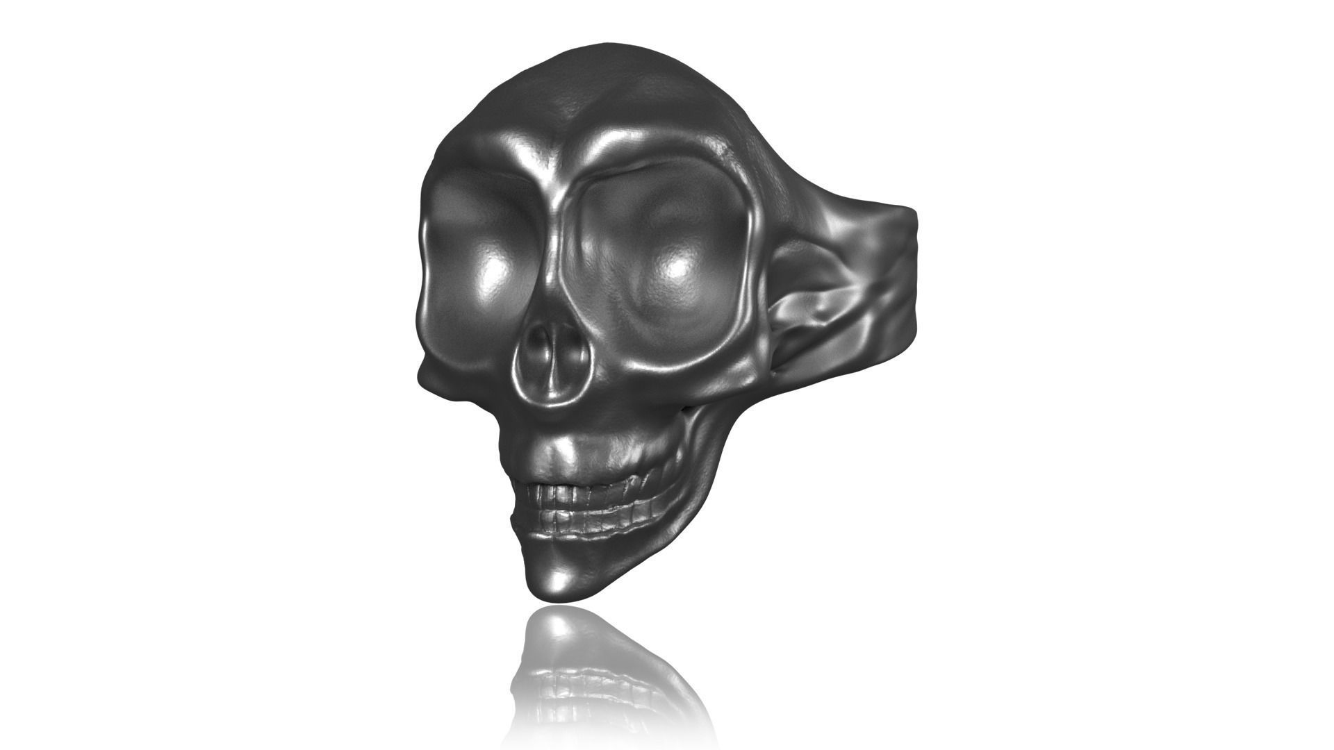 Skull Ring 3D print model_3