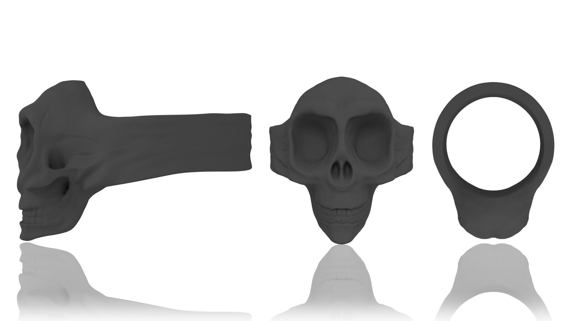 Skull Ring 3D print model_6