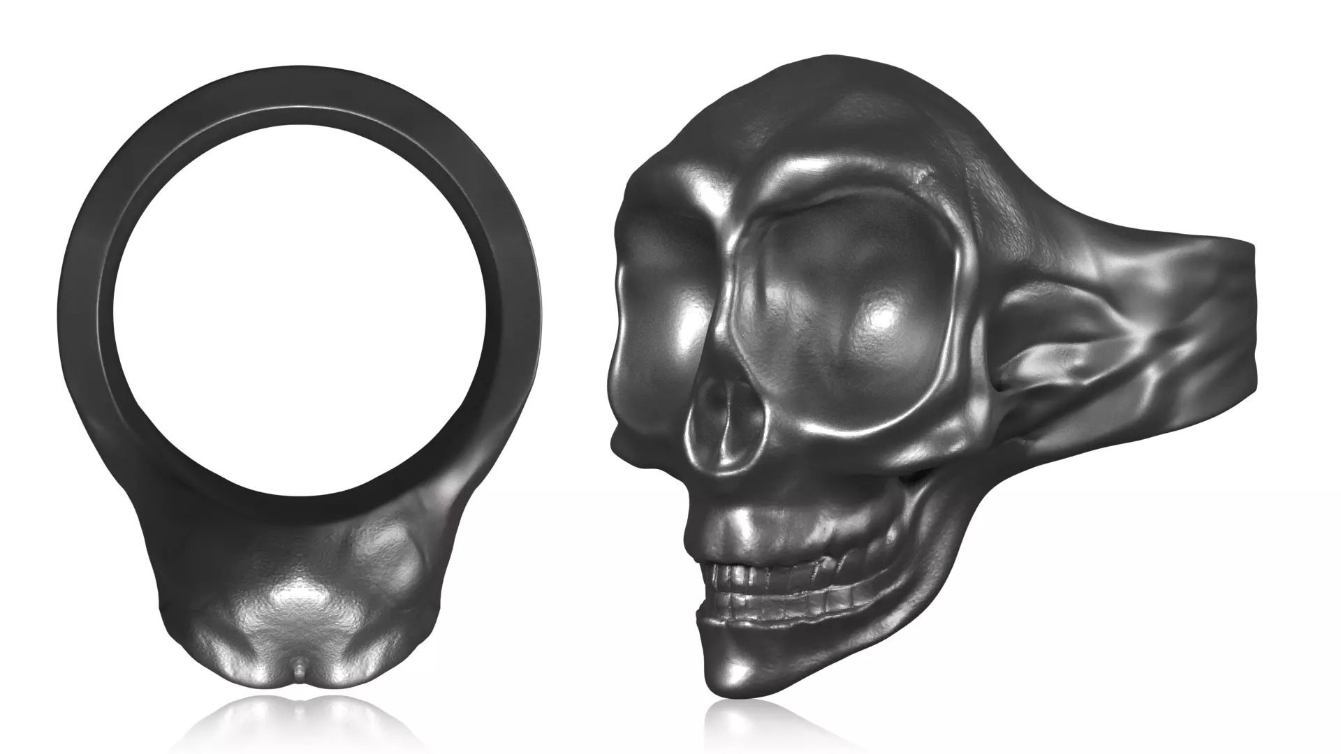 Skull Ring 3D print model_0