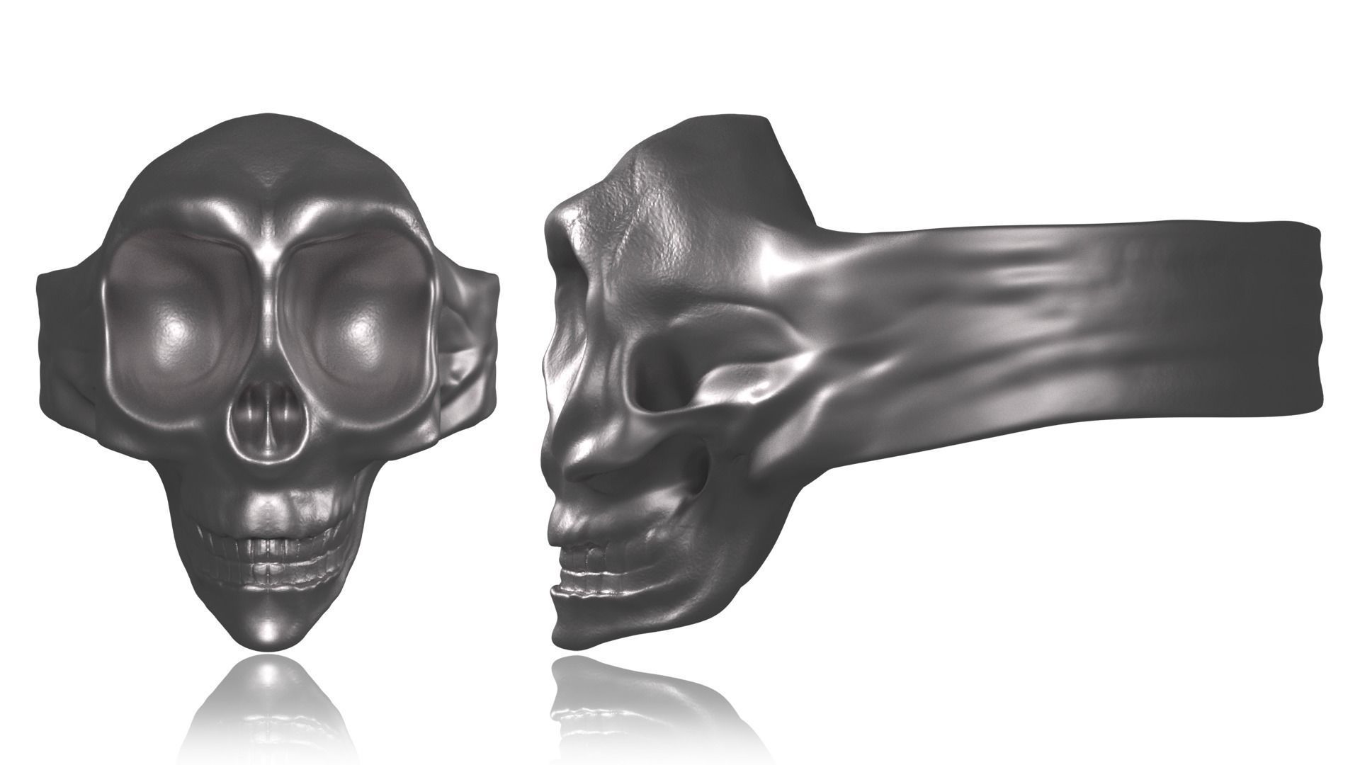 Skull Ring 3D print model_5