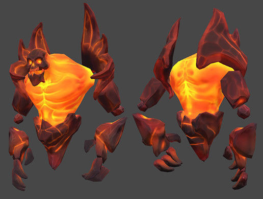 Fire Elemental Low-poly 3D model_1
