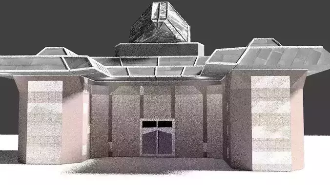 Low Poly Historic Building Cinema for Gaming Project etc Low-poly 3D model