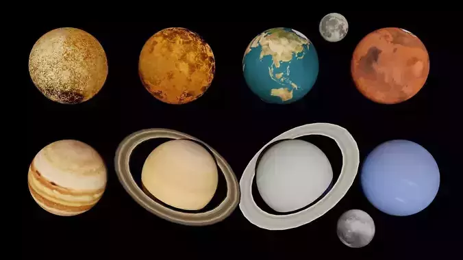 Planets and Pluto 3D model