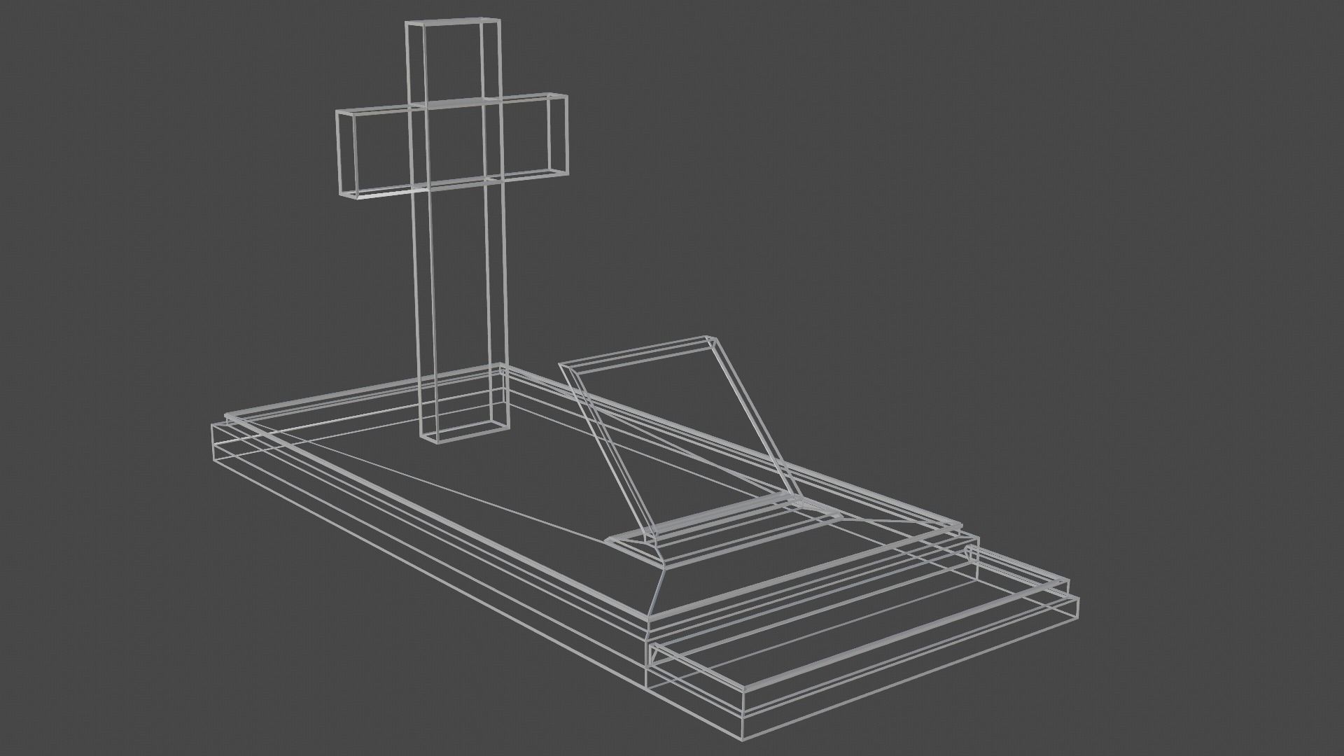 Grave cross on table Free 3D model_1