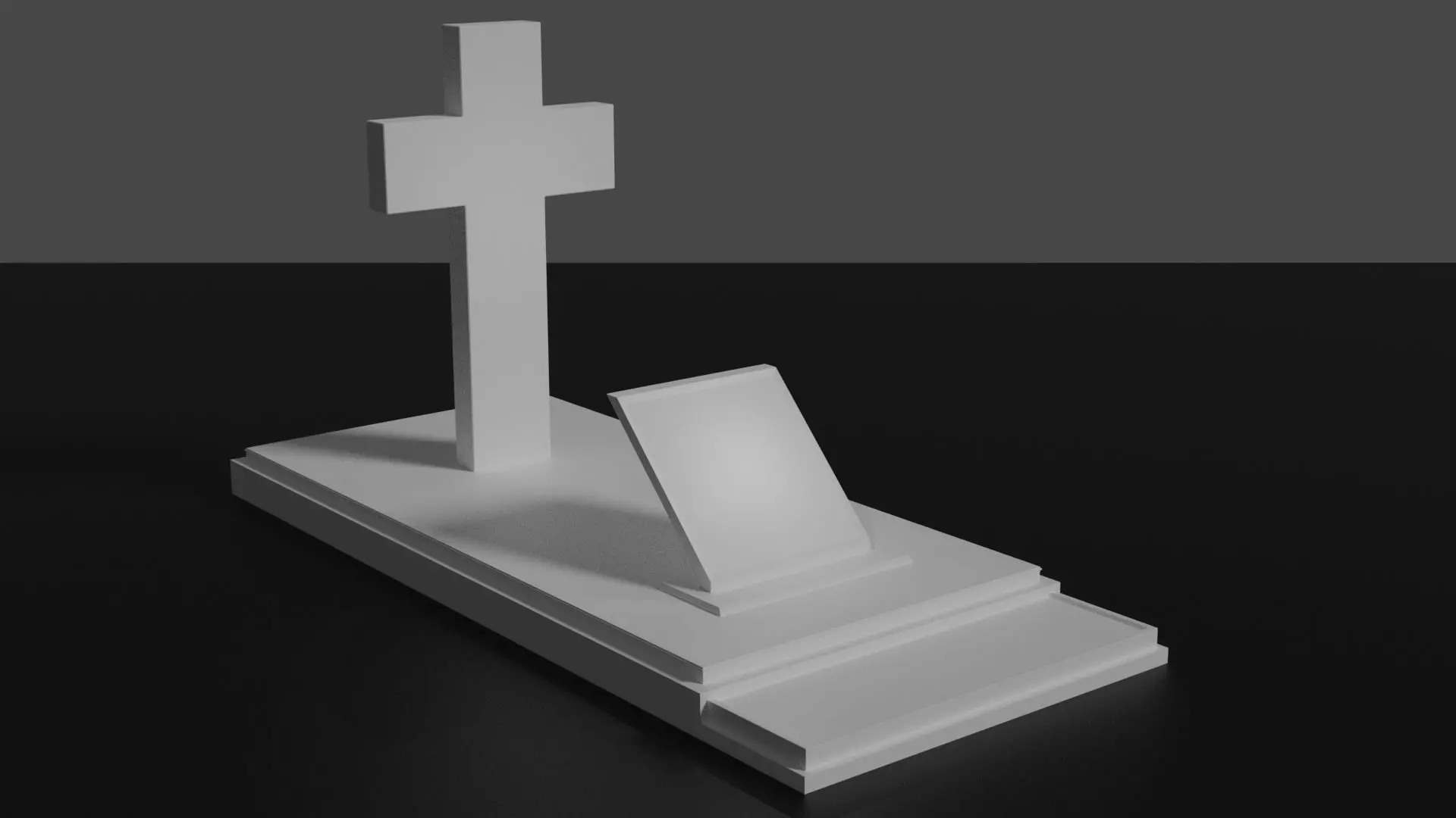 Grave cross on table Free 3D model_0