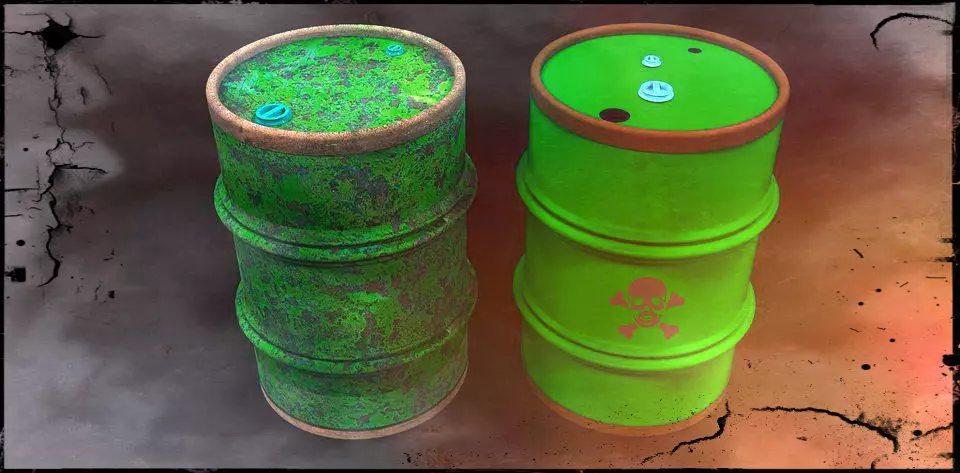 55 gallon barrel close top Free 3D model