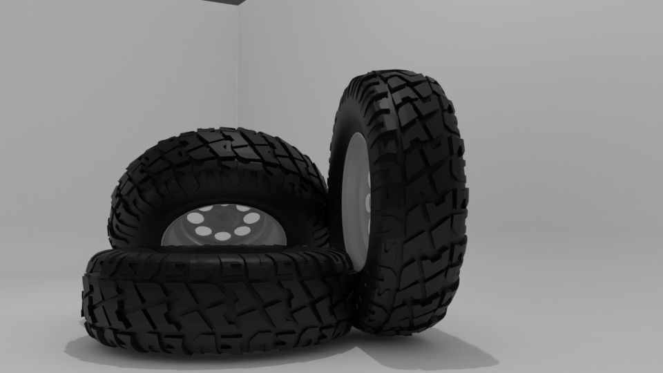 Tire off road model Free low-poly 3D model_1
