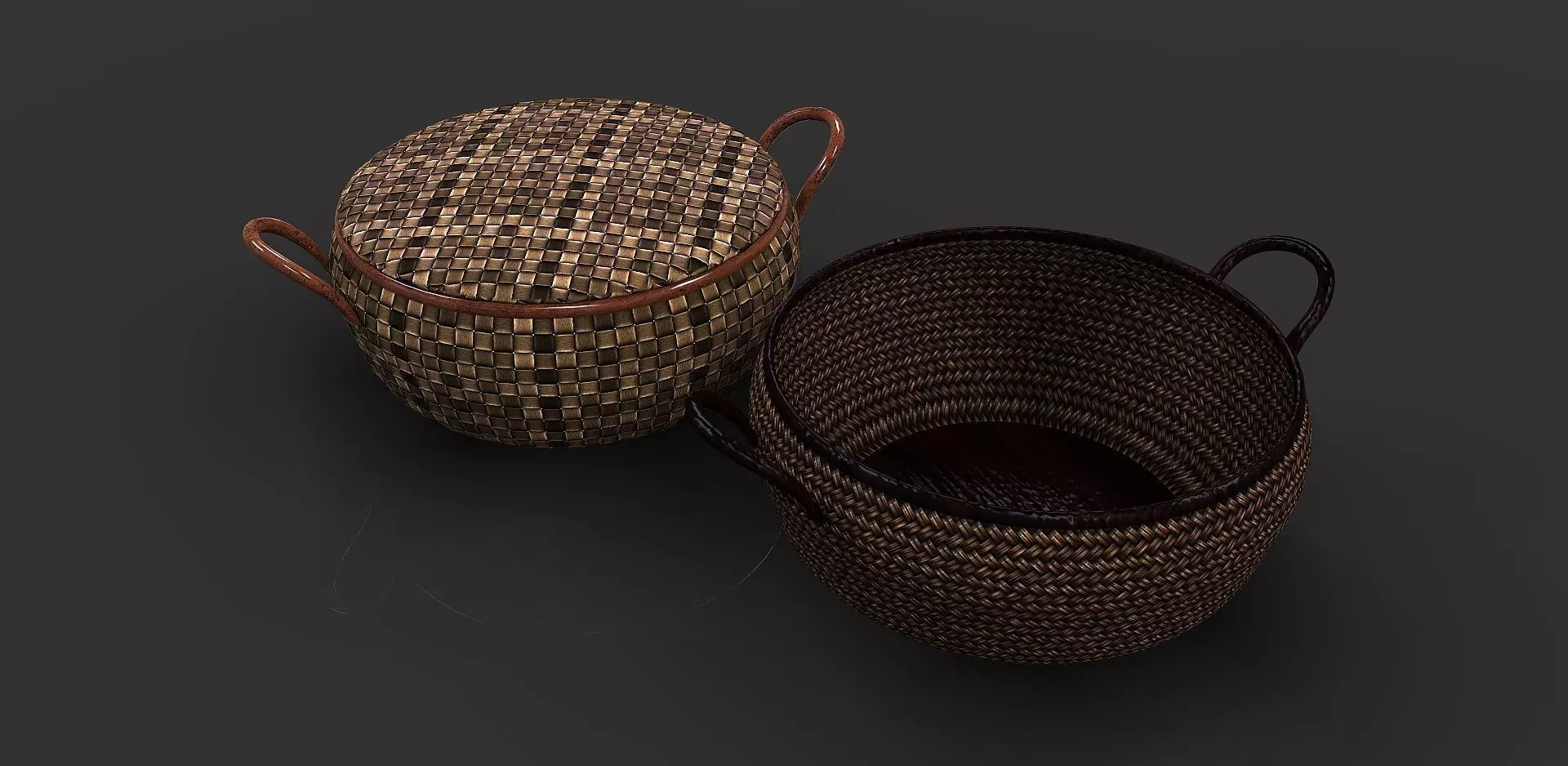 Baskets wicker Free 3D model