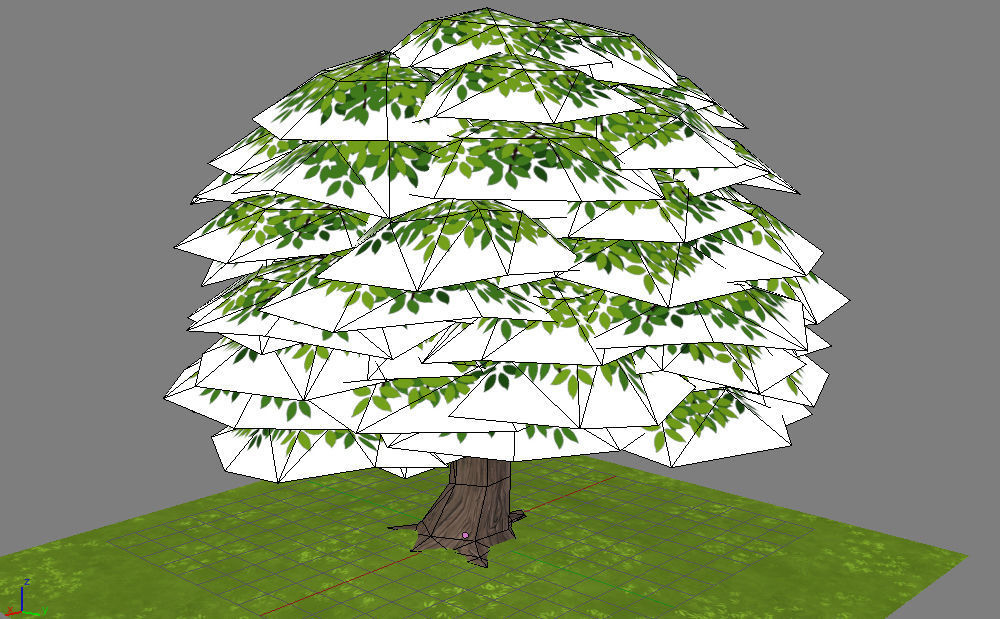 Cartoon tree Low-poly 3D model_1
