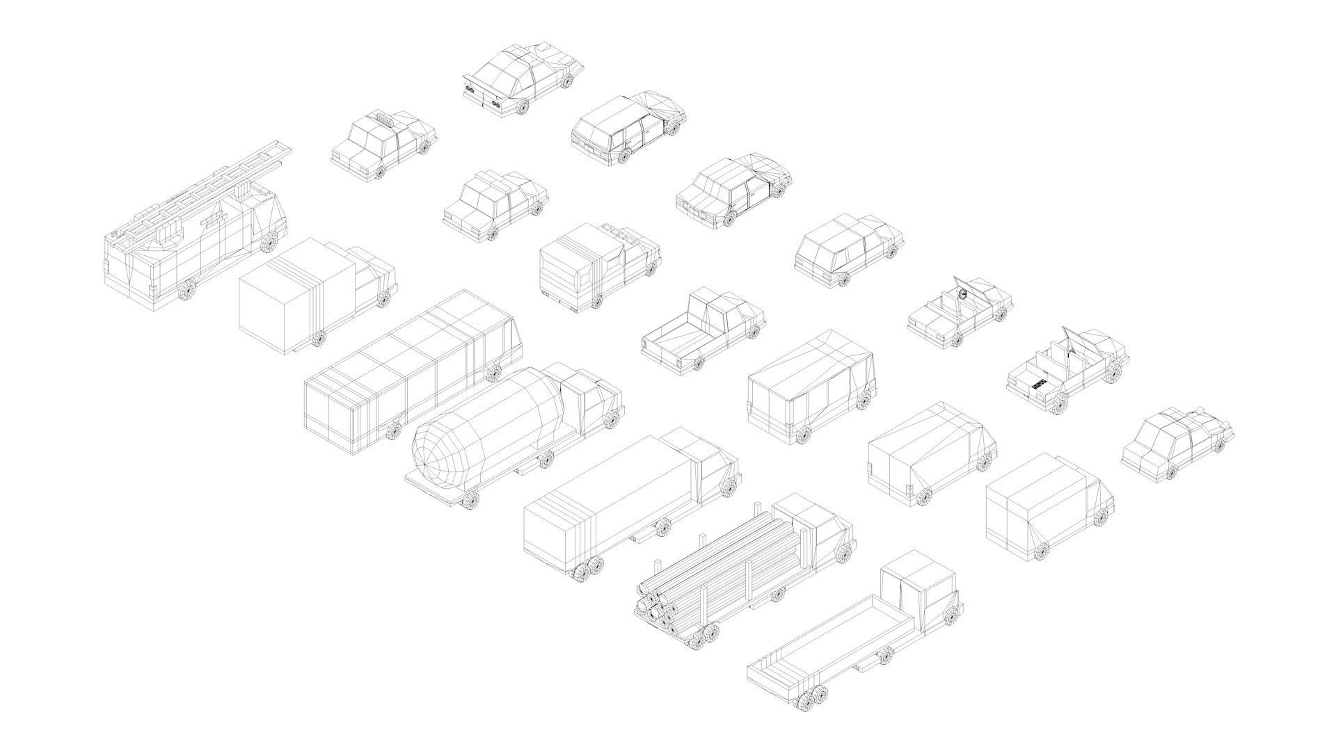 Polygonia Low Poly City Cars Pack Low-poly 3D model_3