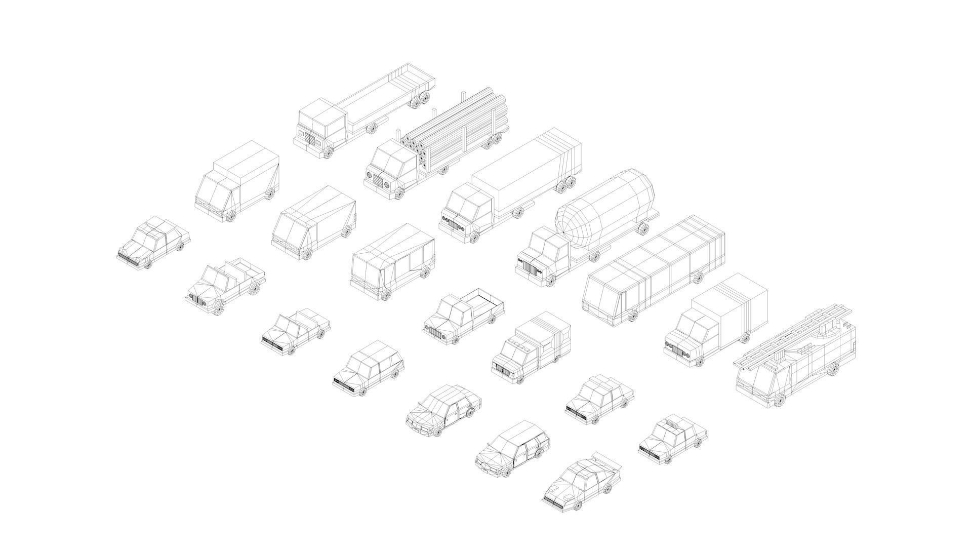 Polygonia Low Poly City Cars Pack Low-poly 3D model_2