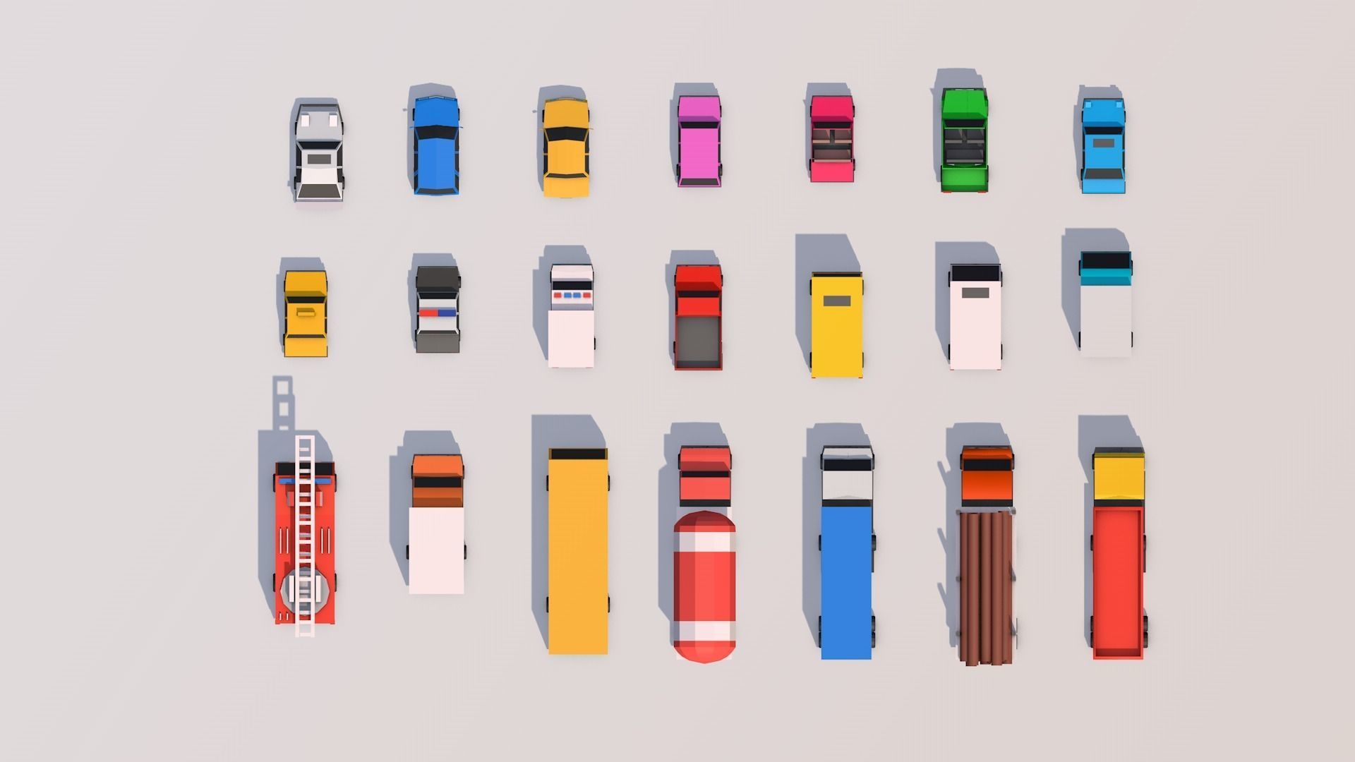 Polygonia Low Poly City Cars Pack Low-poly 3D model_8