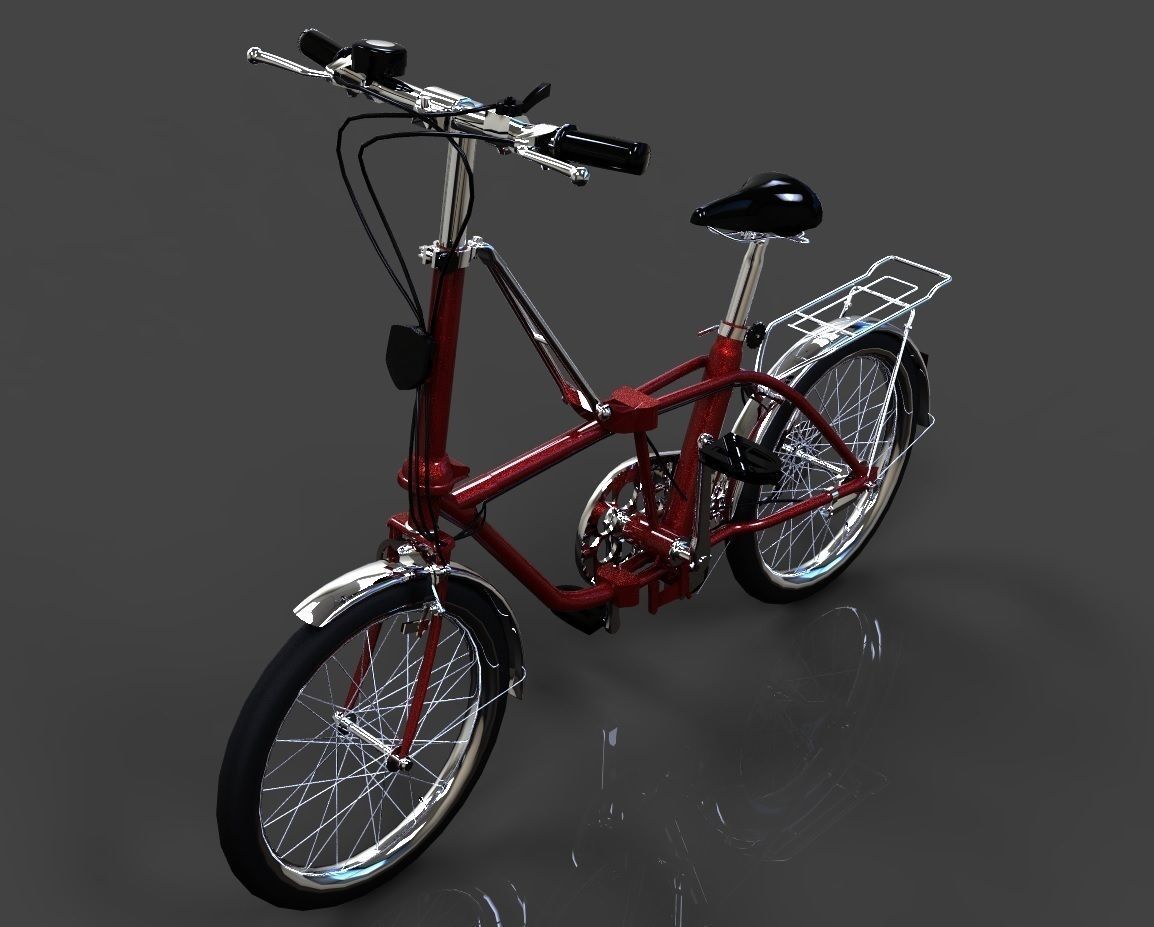 Folding bike Free 3D model_2