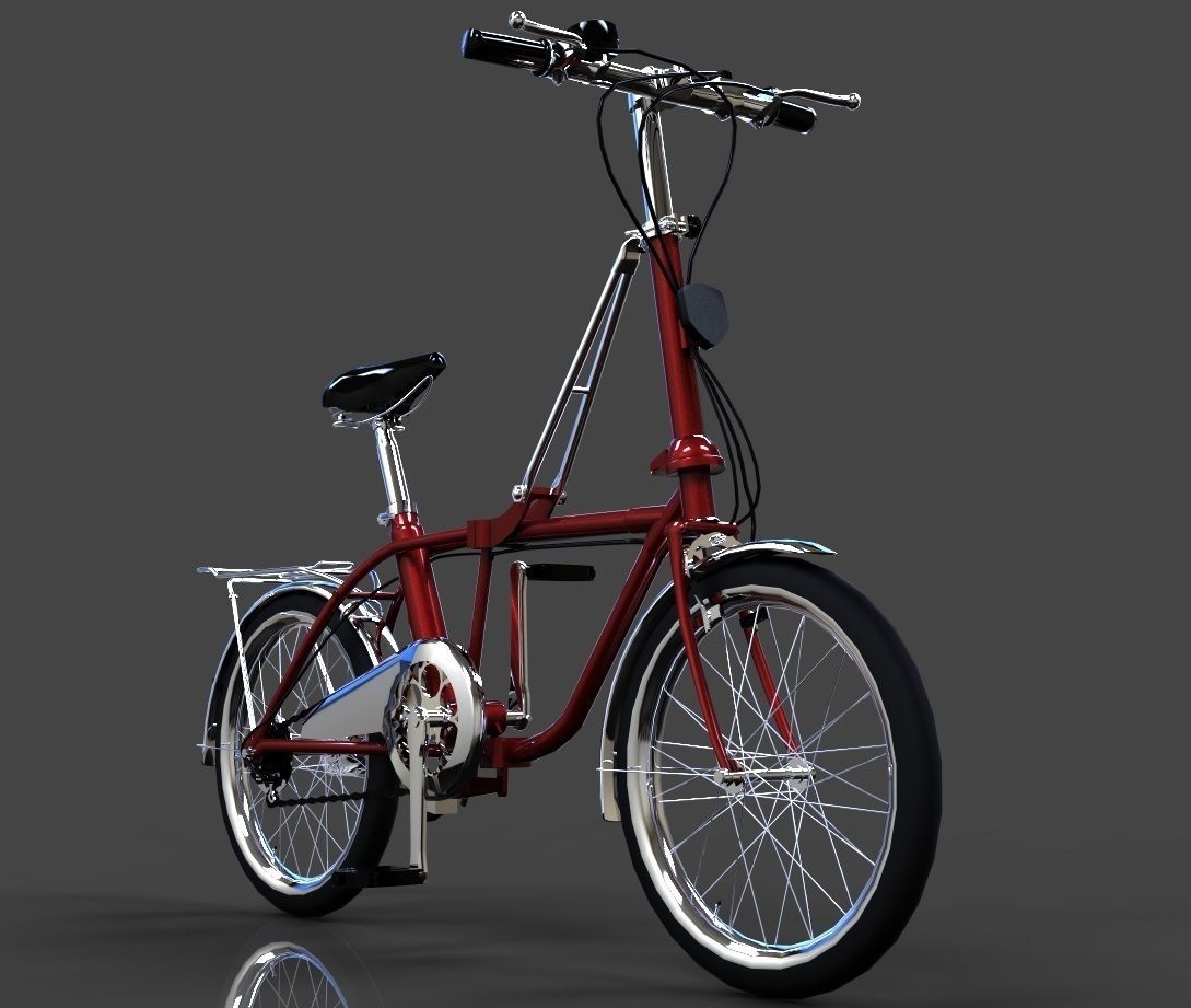 Folding bike Free 3D model_6