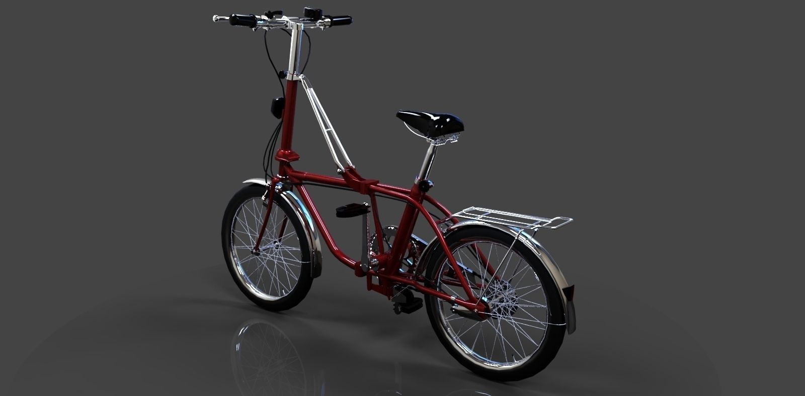 Folding bike Free 3D model_3