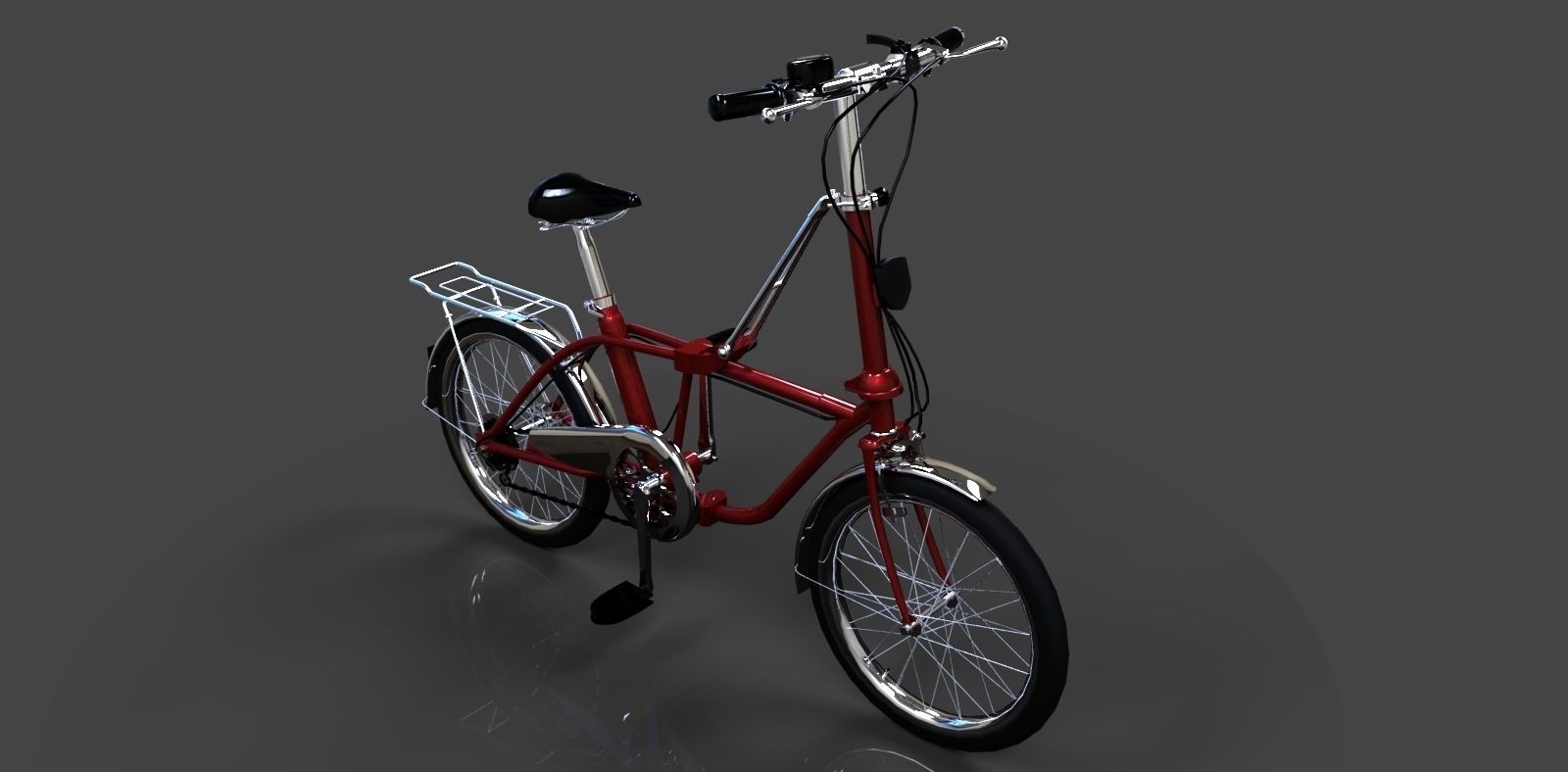 Folding bike Free 3D model_1