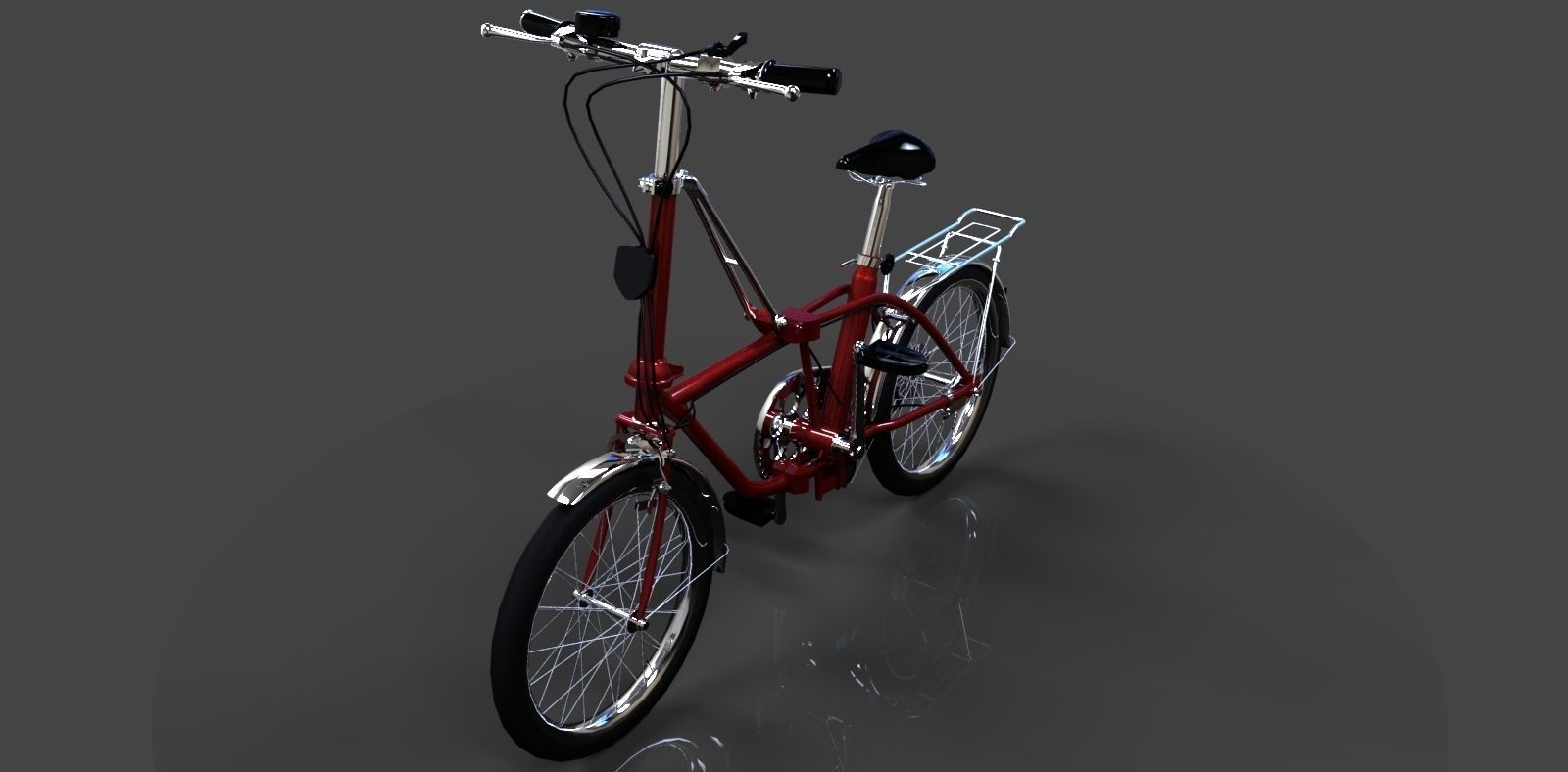 Folding bike Free 3D model_5
