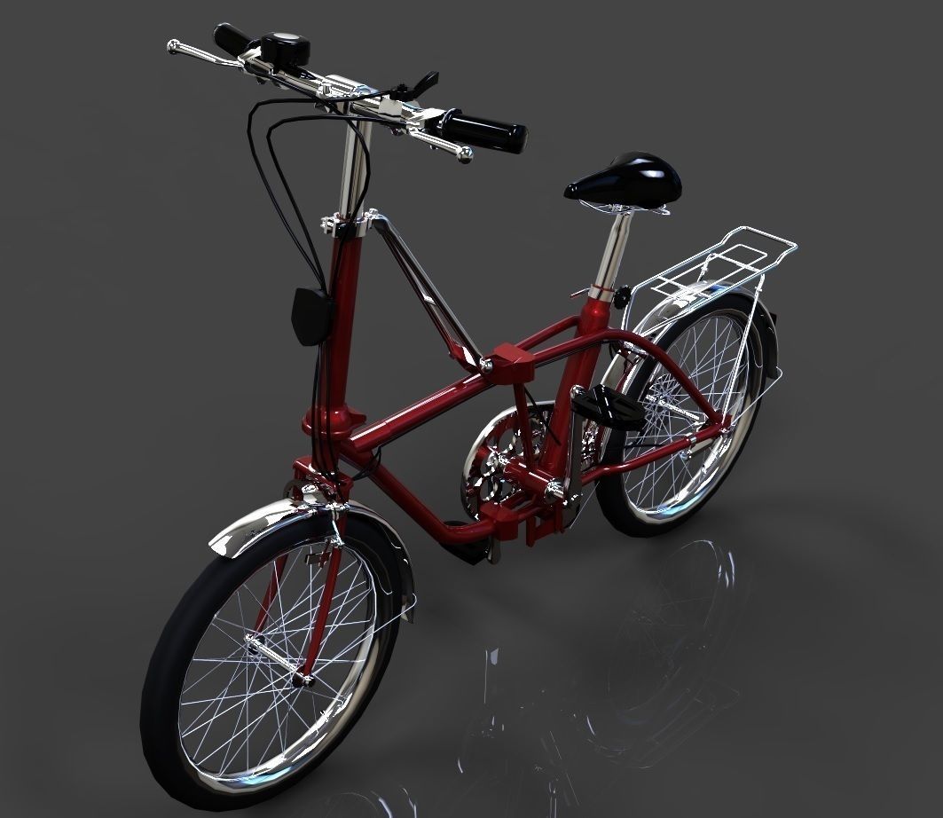Folding bike Free 3D model_7