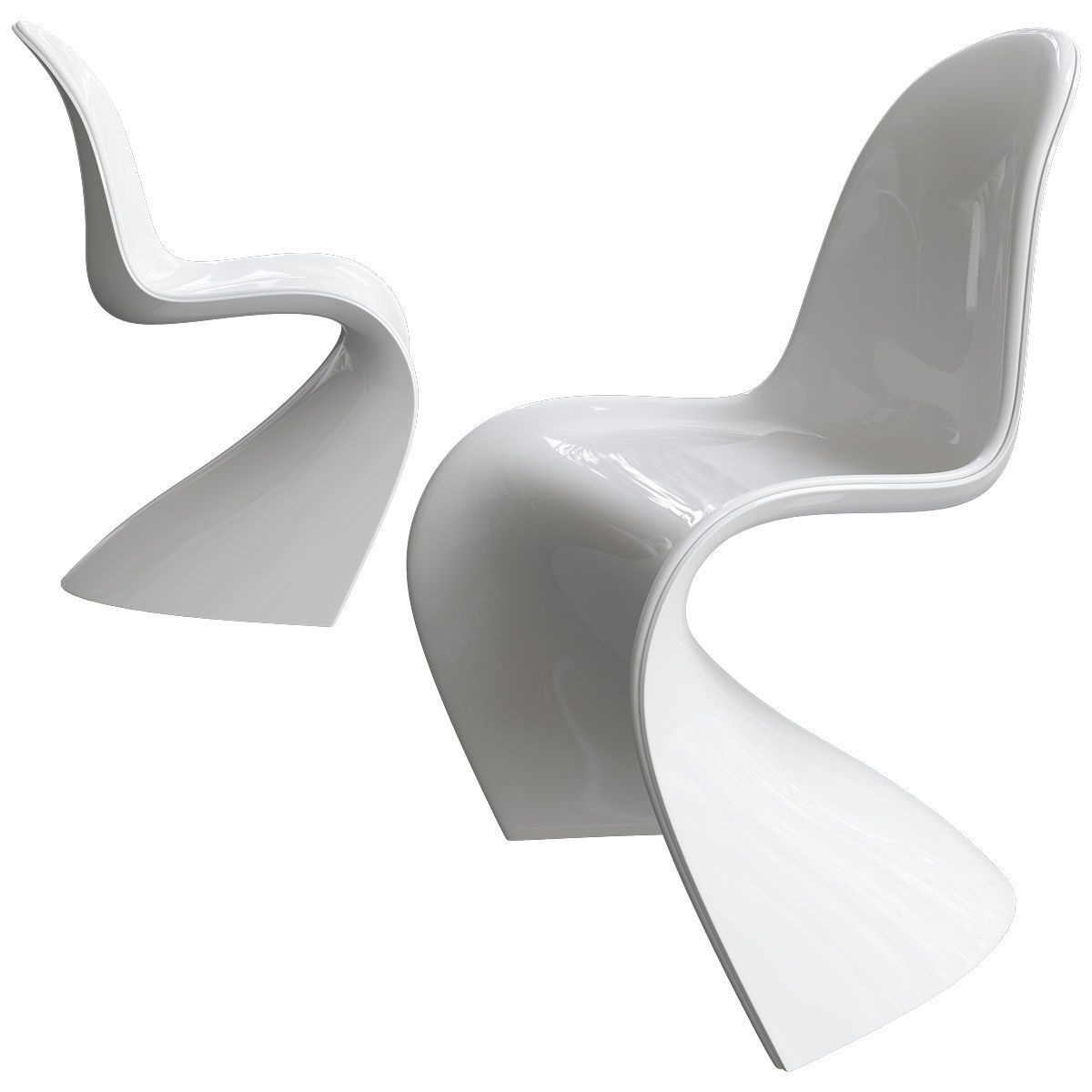 Verner Panton Chair Vitra 3d model Low-poly 3D model_2