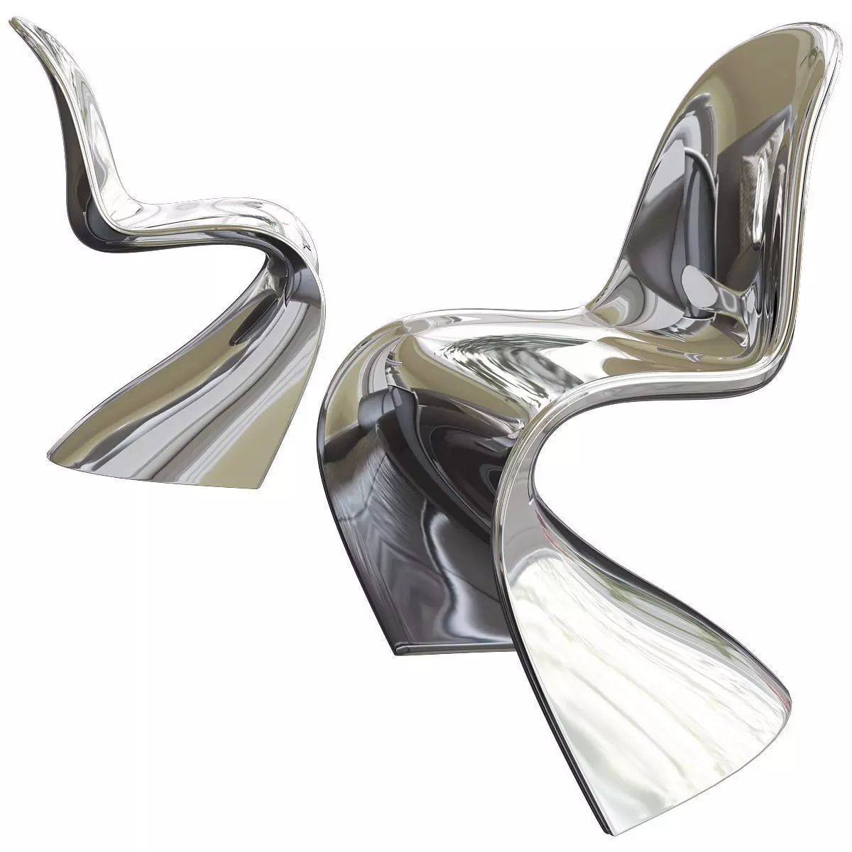 Verner Panton Chair Vitra 3d model Low-poly 3D model_0