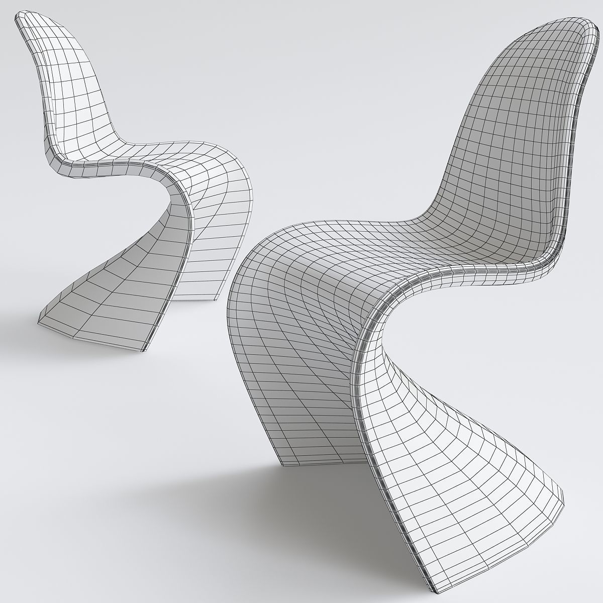 Verner Panton Chair Vitra 3d model Low-poly 3D model_3