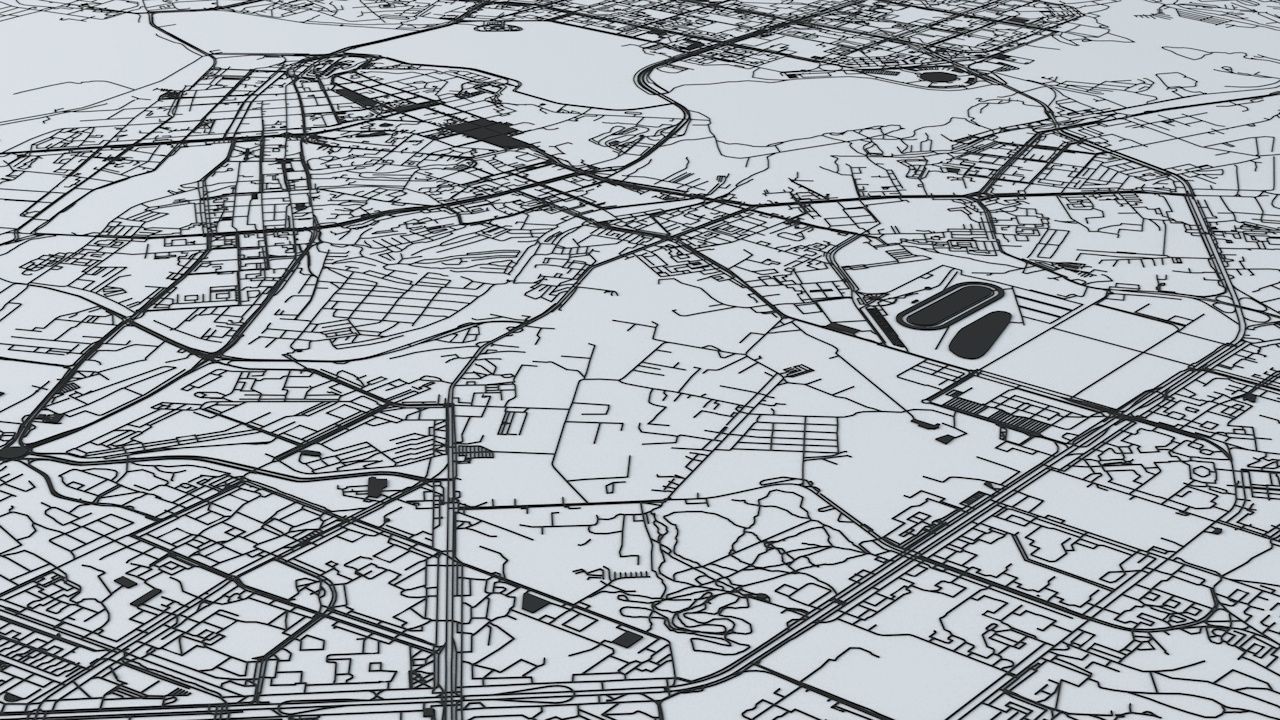 Kazan Road Network and Streets 3D model_5