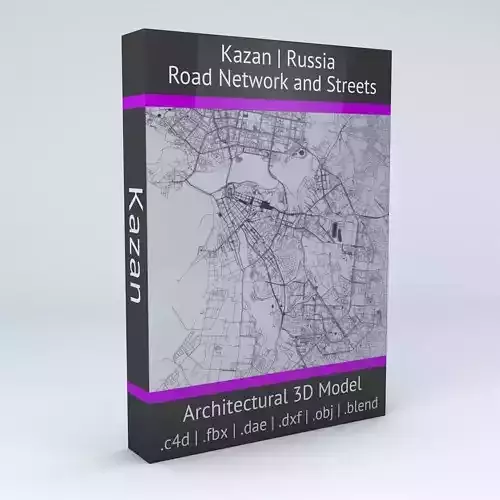 Kazan Road Network and Streets 3D model