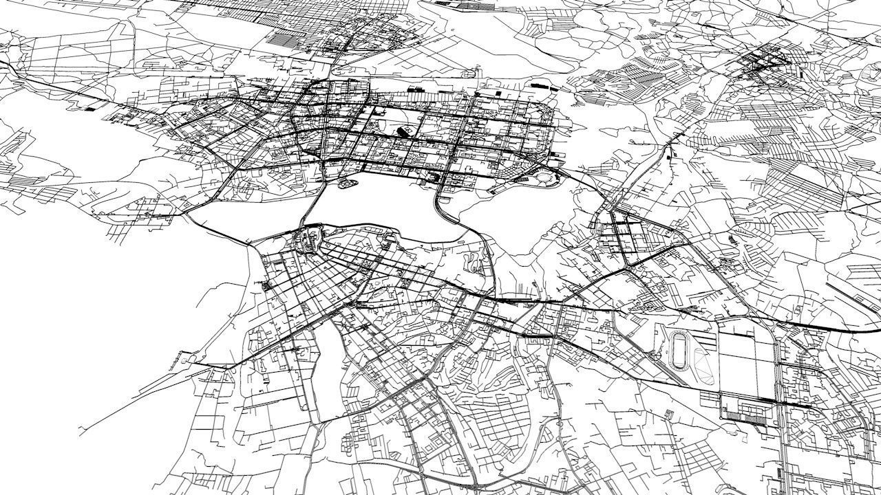 Kazan Road Network and Streets 3D model_11