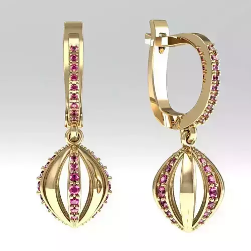  fashion earring with gems 
