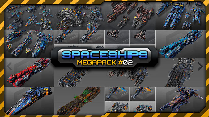 Spaceships Megapack 02 3D Model Collection