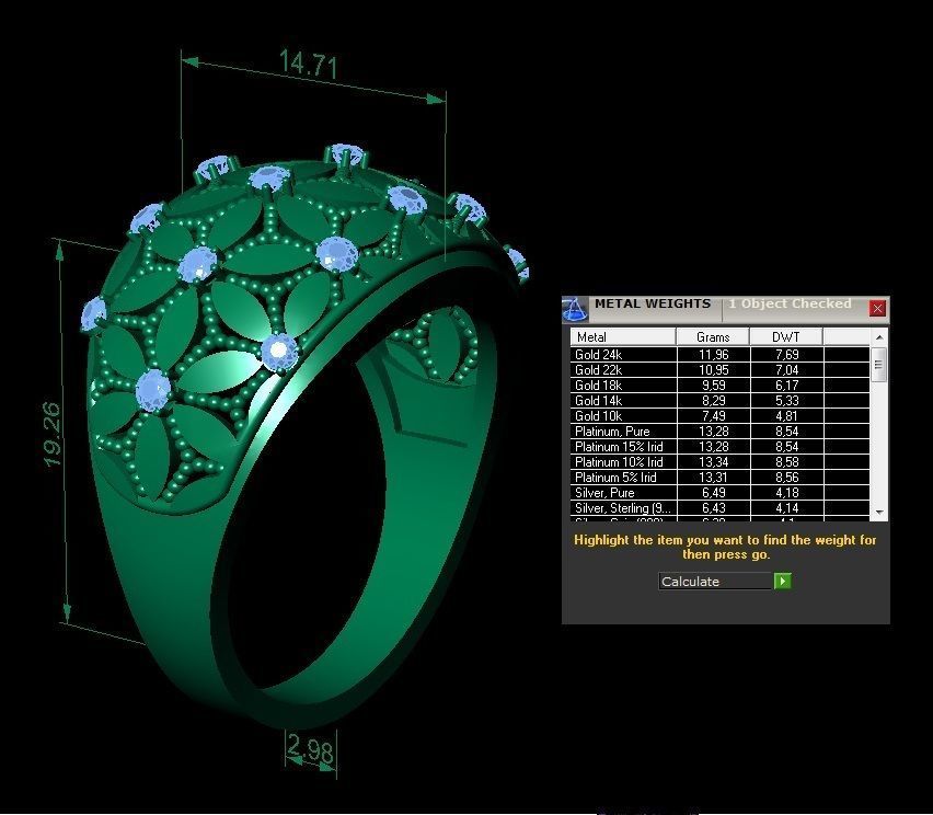  beautiful ring with flowers   3D print model_4