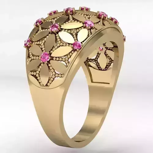  beautiful ring with flowers  