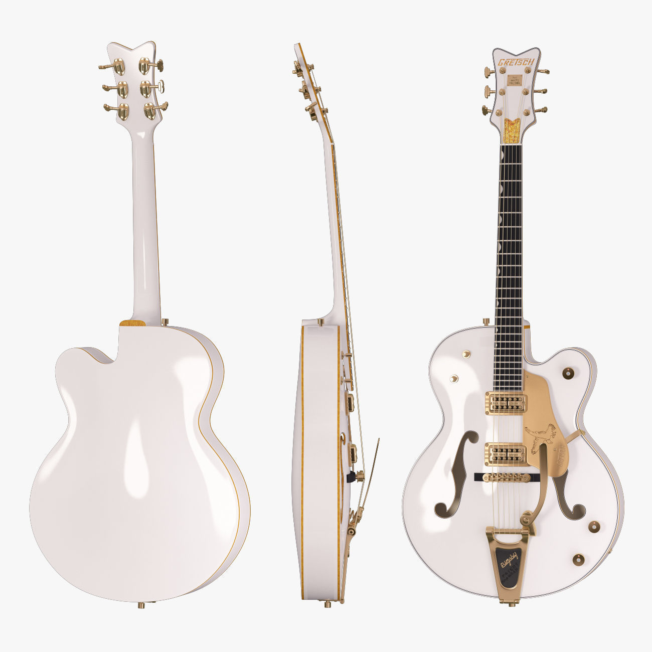 Semi-Acoustic Hollowbody Guitars 3D Model Collection_3
