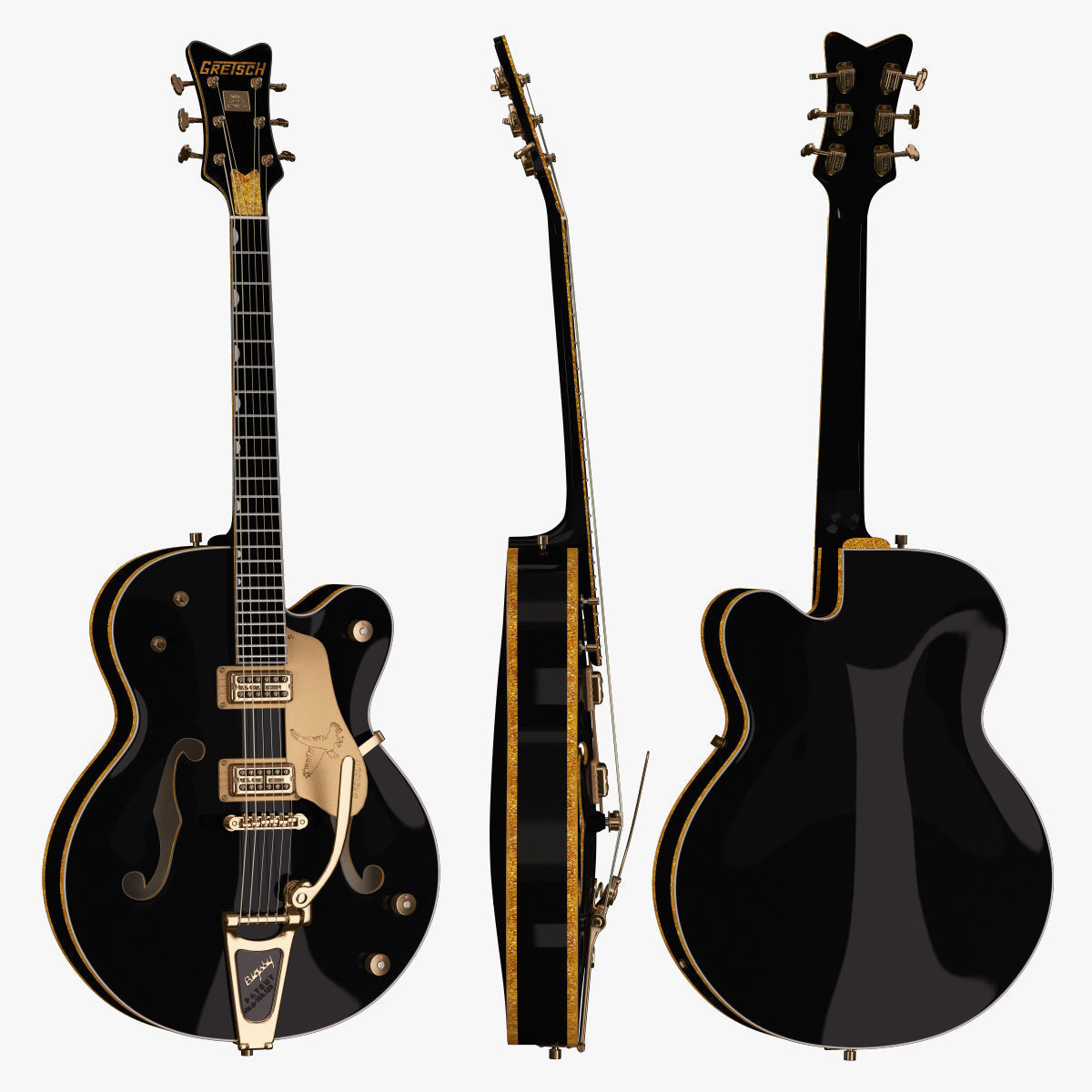 Semi-Acoustic Hollowbody Guitars 3D Model Collection_5