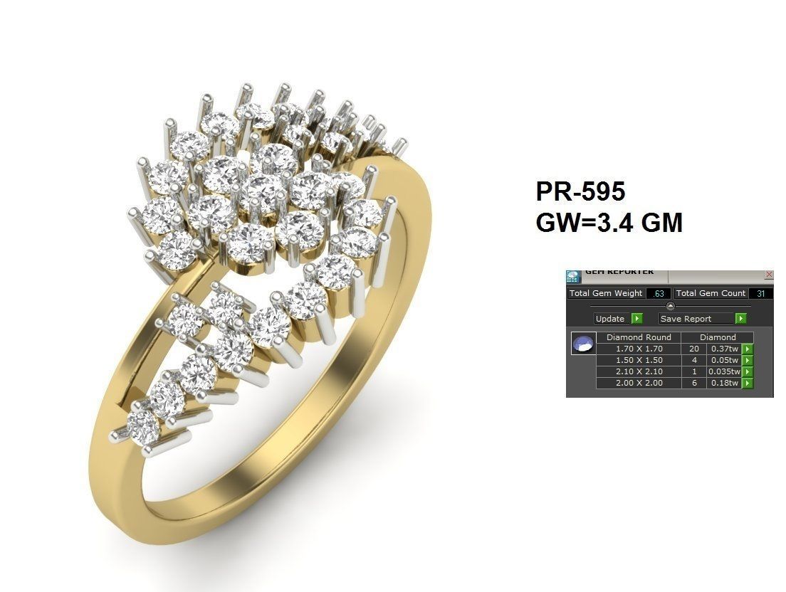 BULK-3DM-With Gems-RING 43 Files 3D print model_6