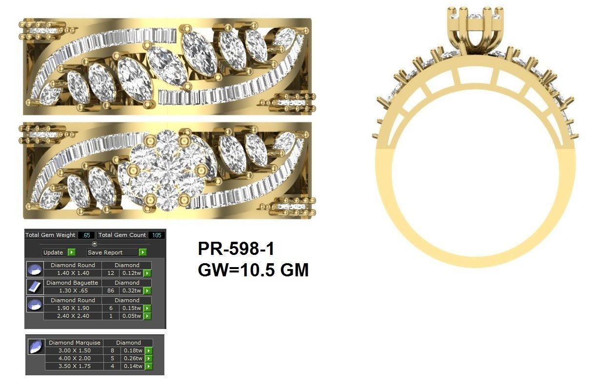 BULK-3DM-With Gems-RING 43 Files 3D print model_4