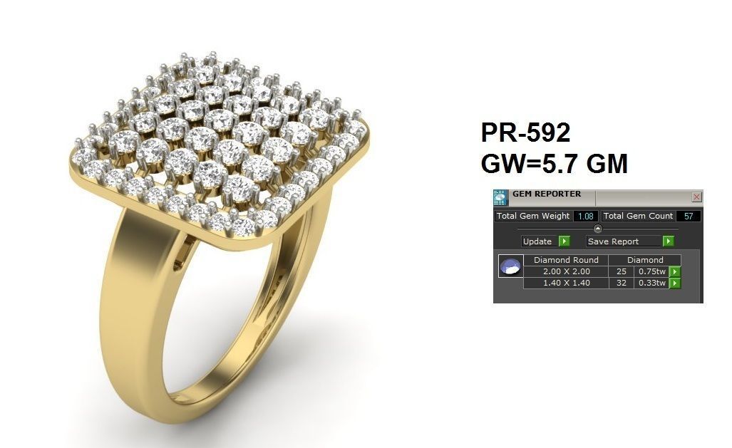 BULK-3DM-With Gems-RING 43 Files 3D print model_8