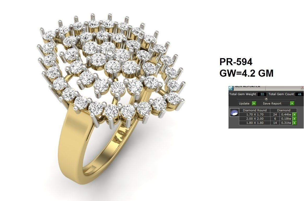 BULK-3DM-With Gems-RING 43 Files 3D print model_7