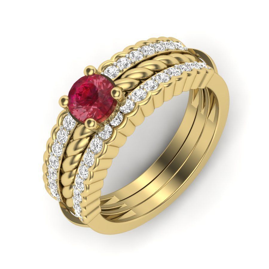 BULK-3DM-With Gems-RING 43 Files 3D print model_13