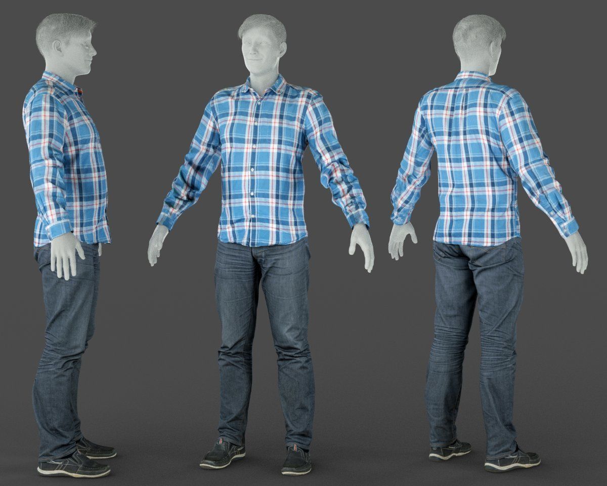9 Casual Male Outfits V5 3D Model Collection_6