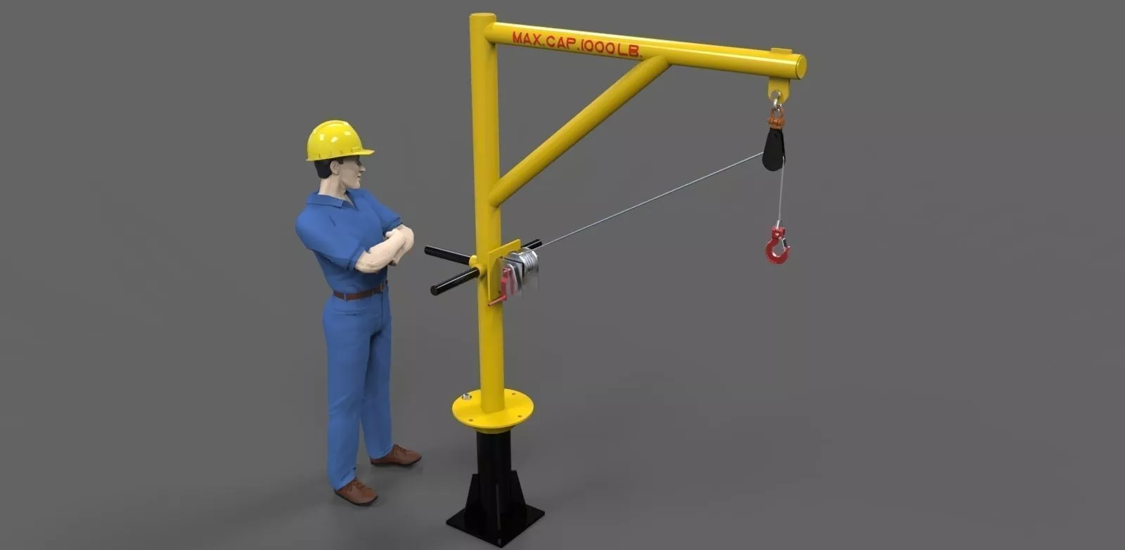 Davit crane 1000 lbs Free 3D model