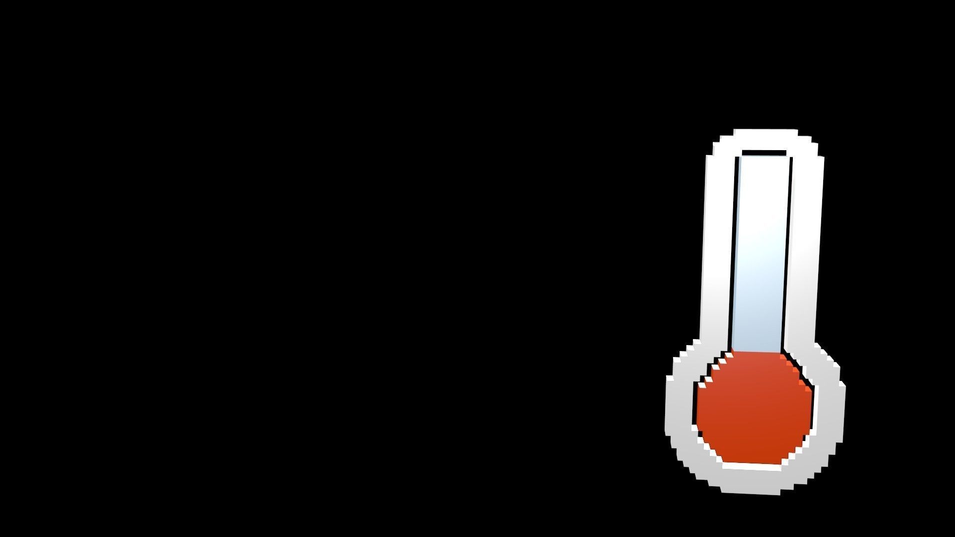 Thermometer symbol voxel 3D model_6