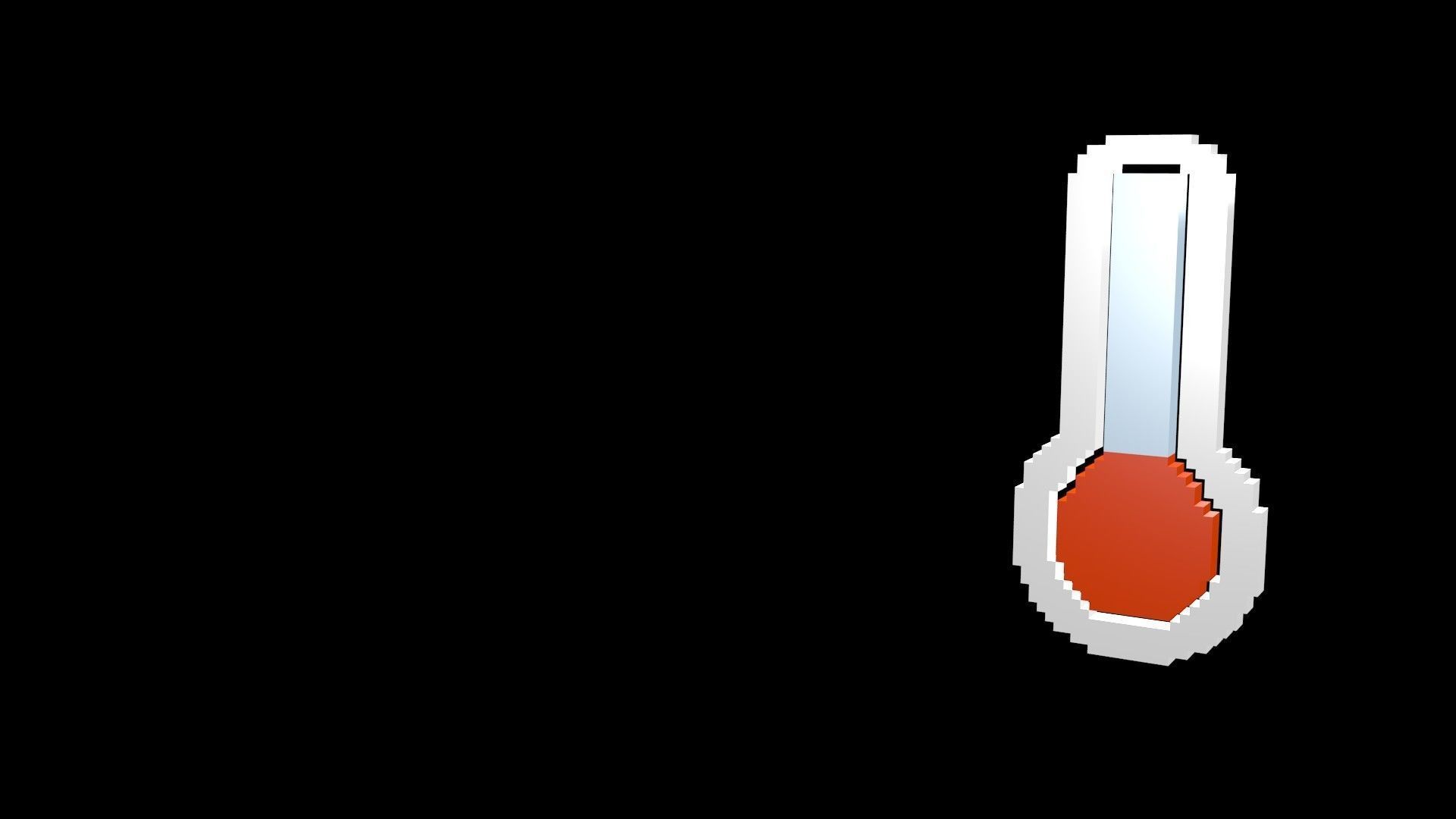 Thermometer symbol voxel 3D model_0
