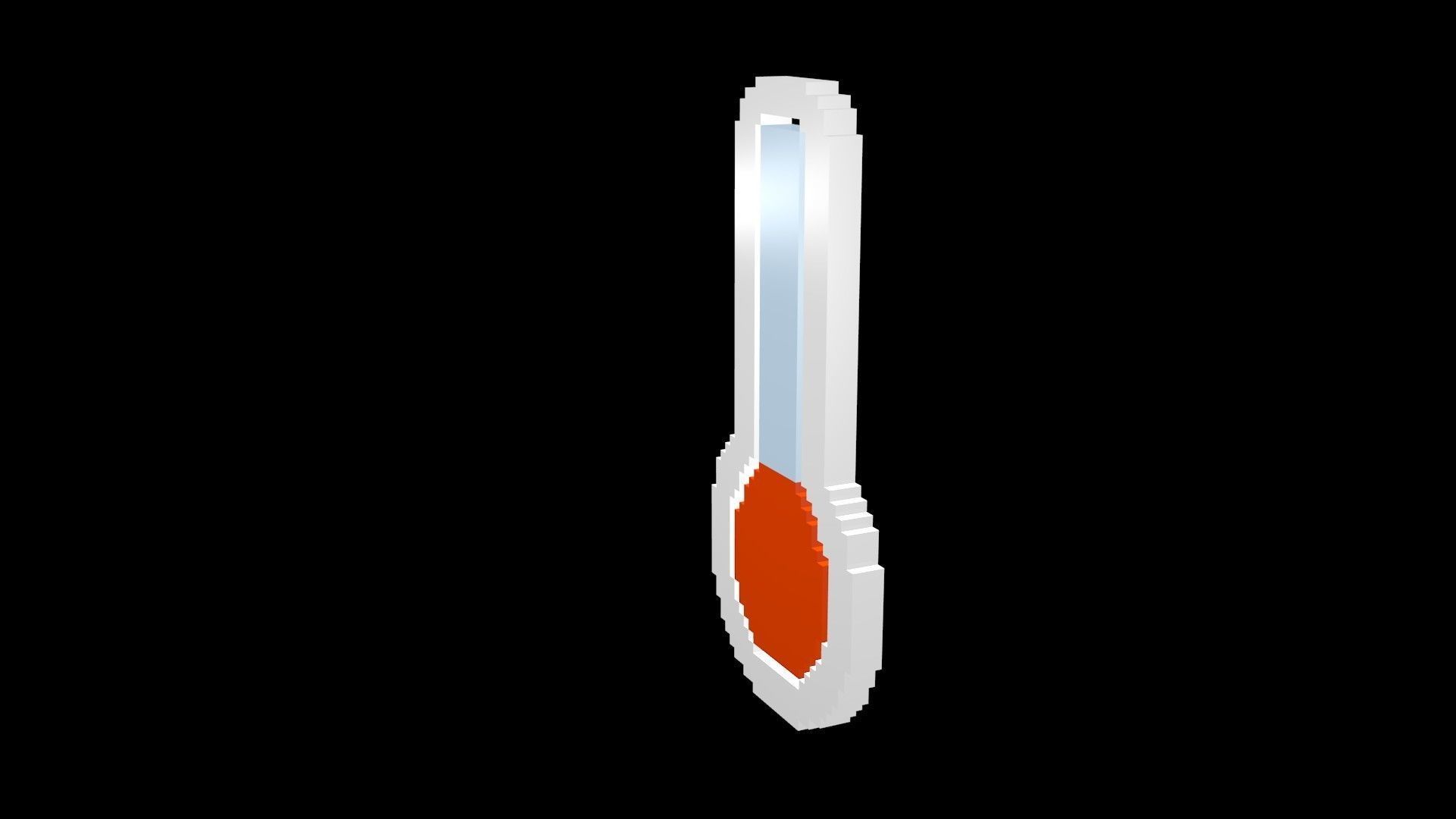 Thermometer symbol voxel 3D model_4