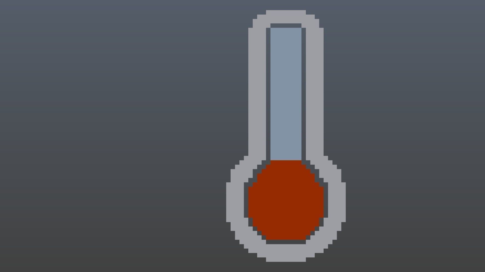 Thermometer symbol voxel 3D model_8