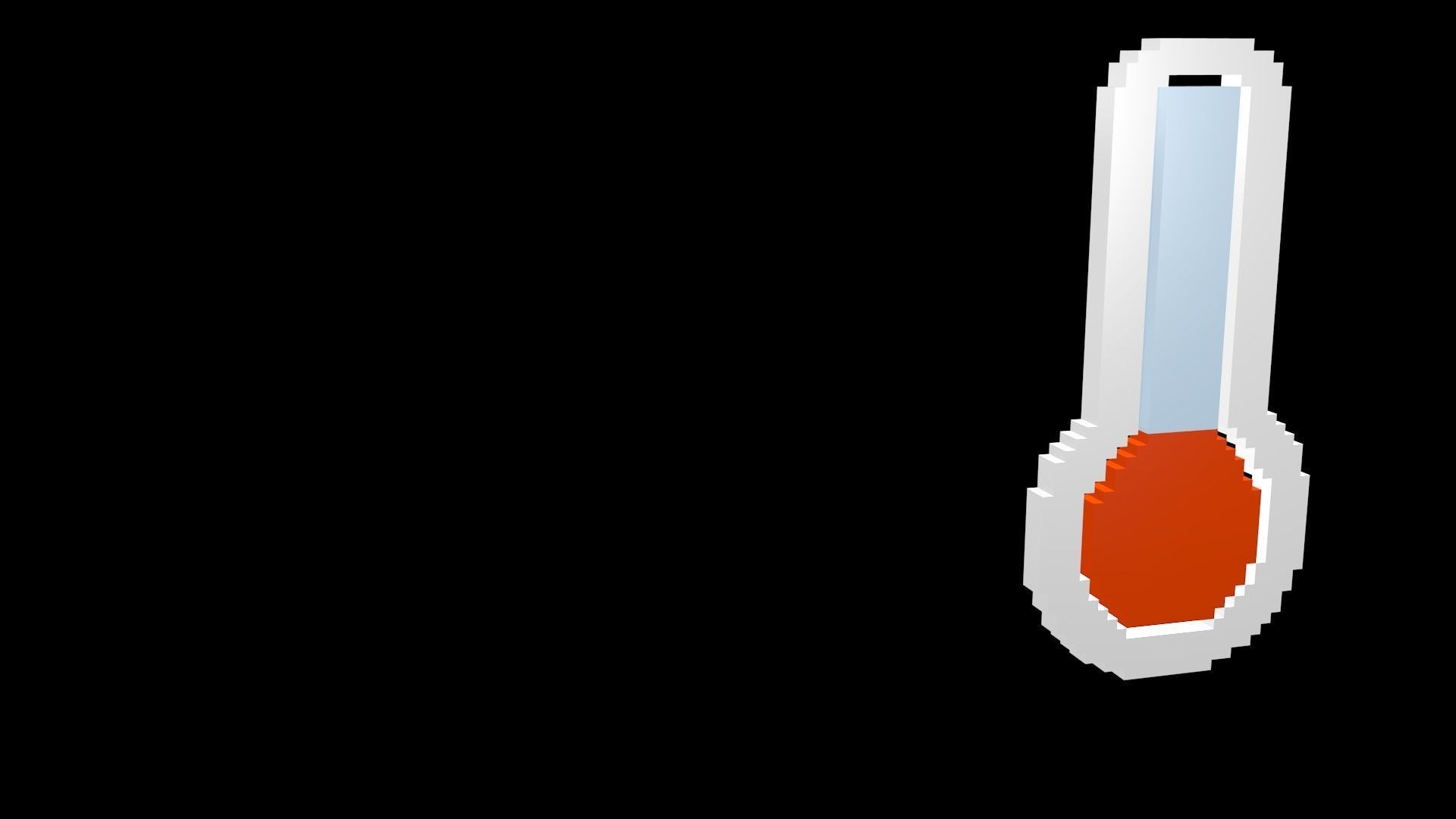 Thermometer symbol voxel 3D model_3