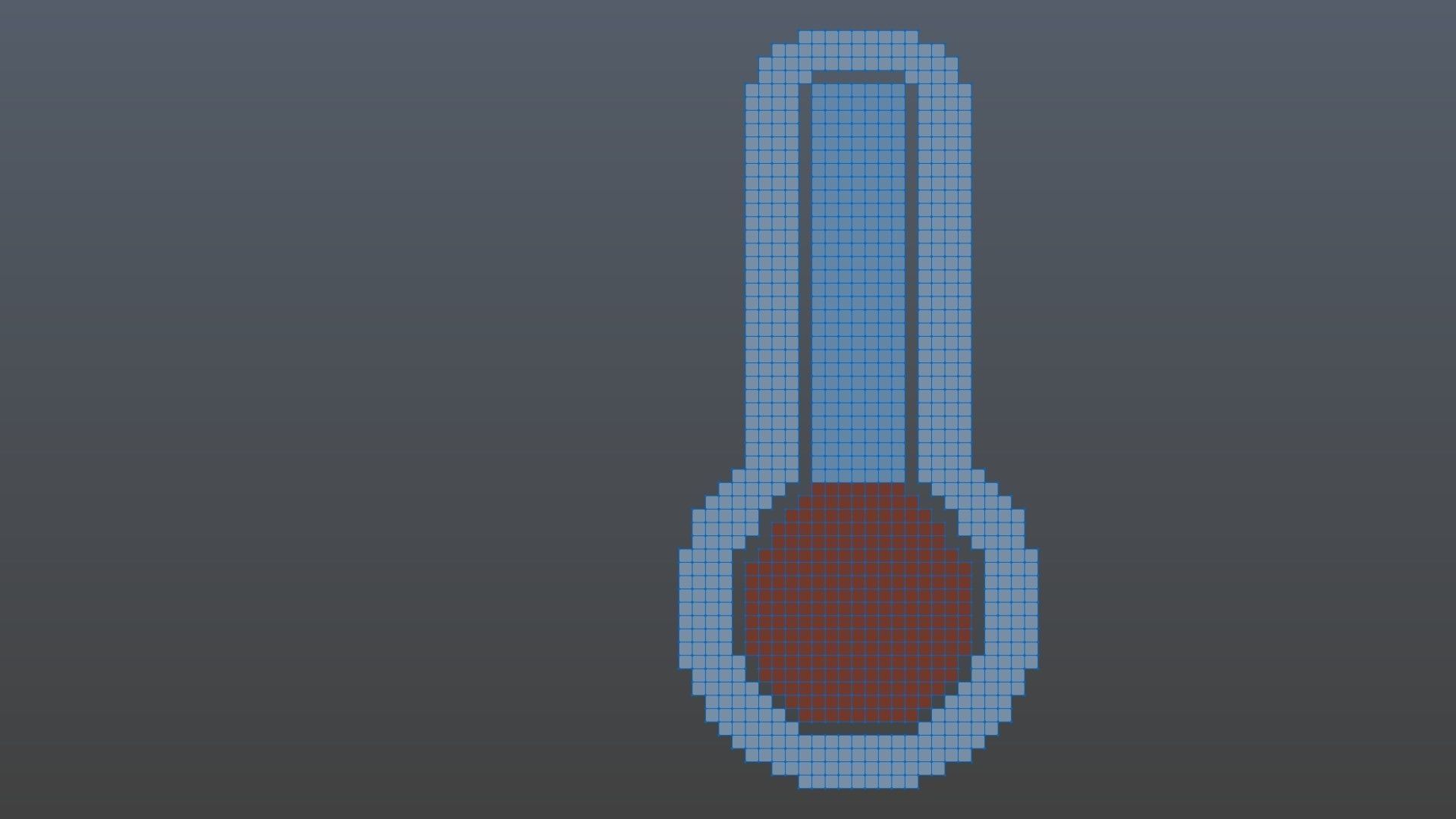 Thermometer symbol voxel 3D model_9