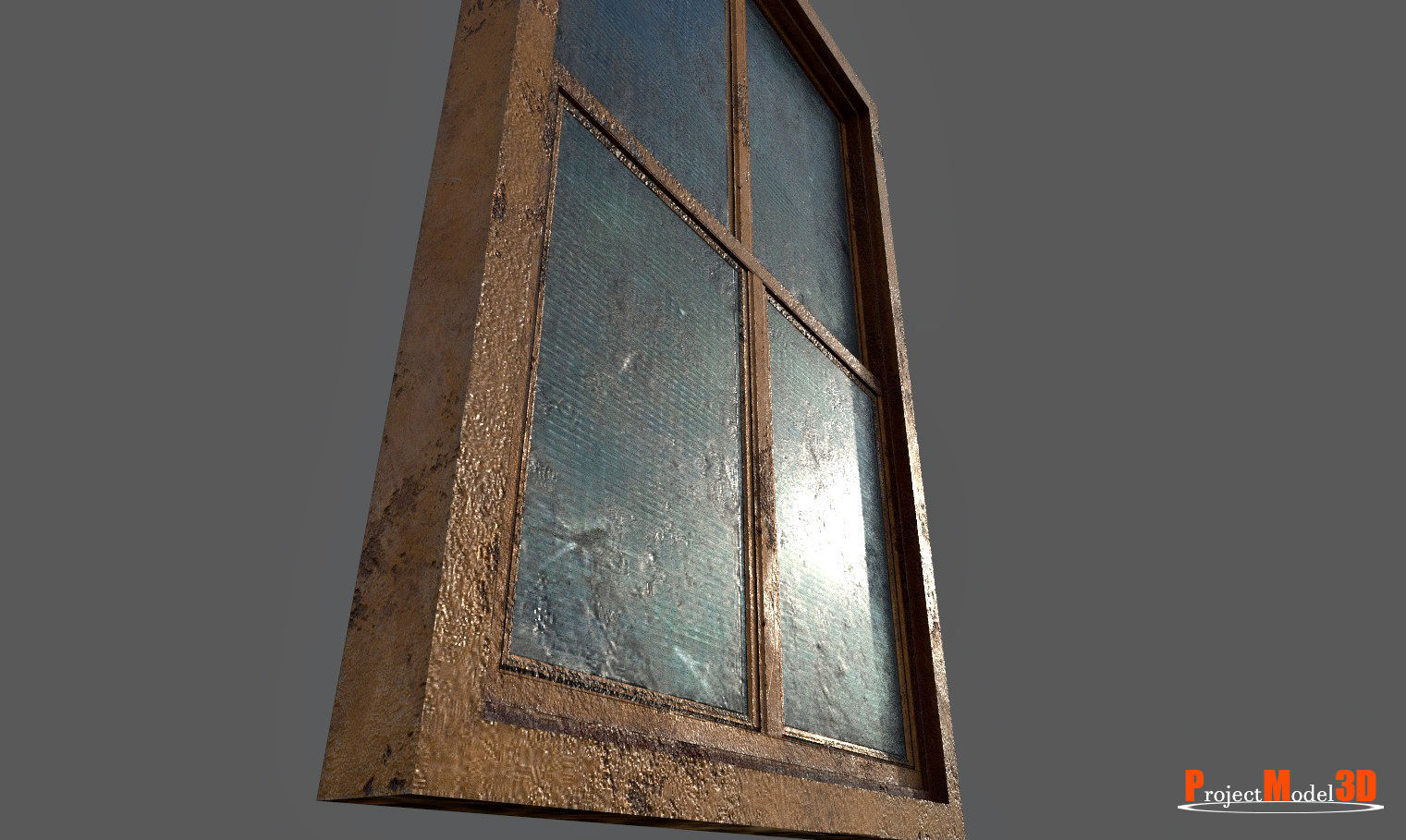 Old factory windows-Pack 01 3D Model Collection_9