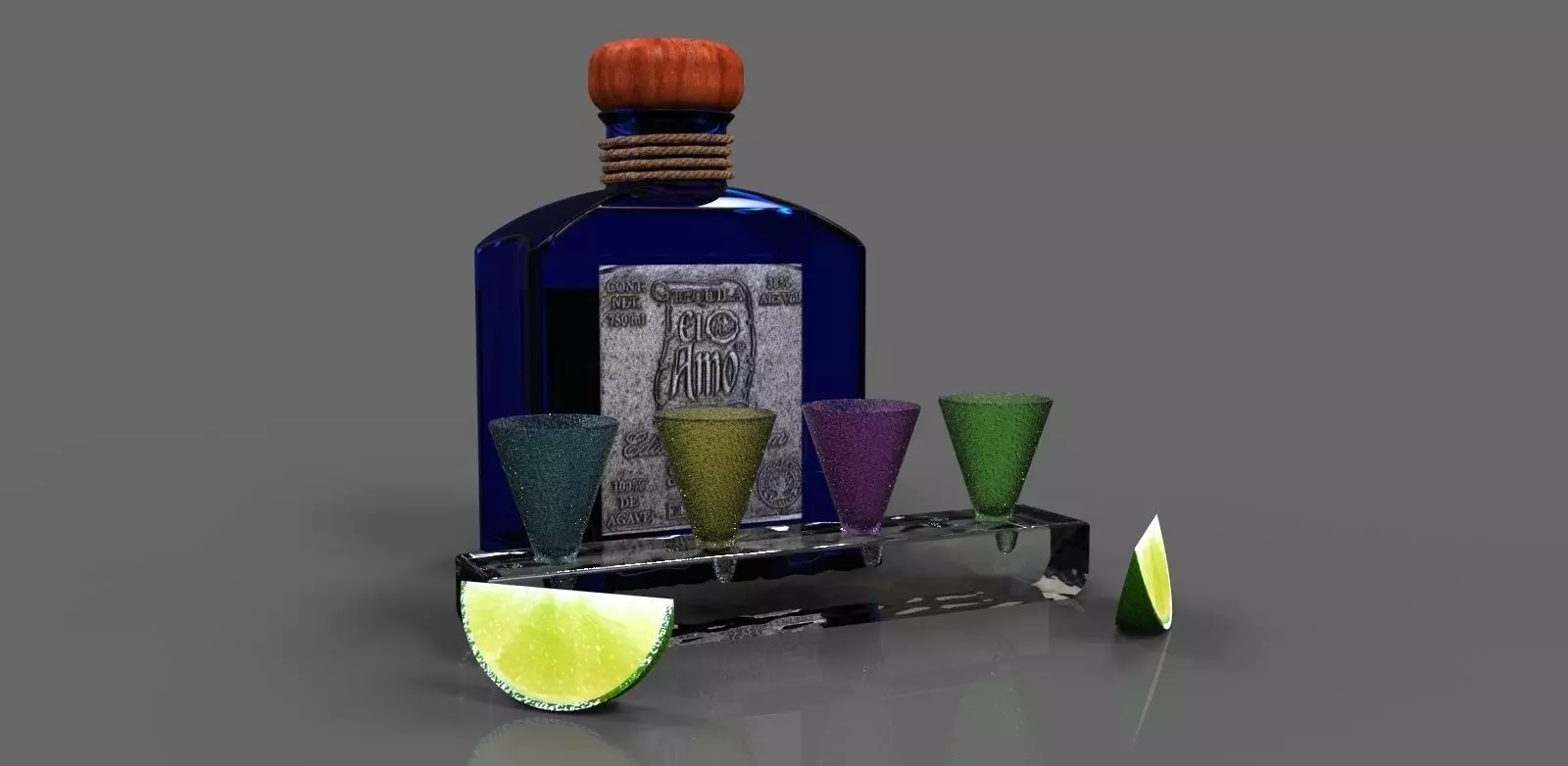 Tequila bottle Free 3D model