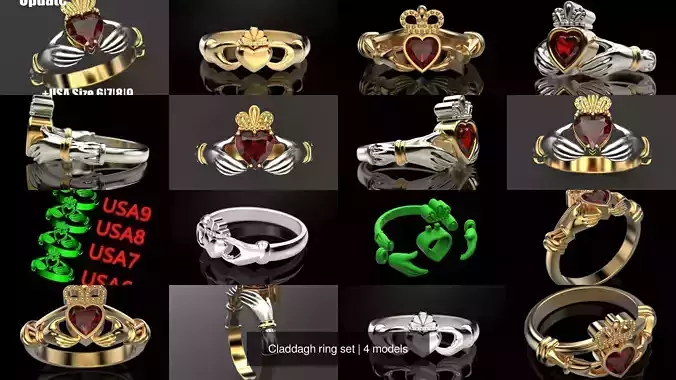 Claddagh ring set